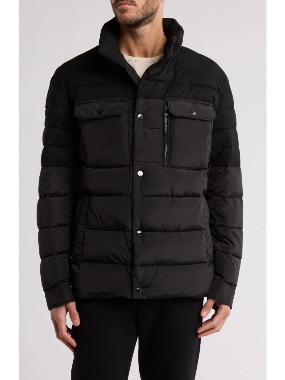 Hugo Boss Celinto Men's Hooded Quilted Puffer Jacket Black Size US 40R